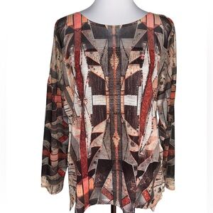 Chico's Geometric Patterned Blouse in Earth Tones